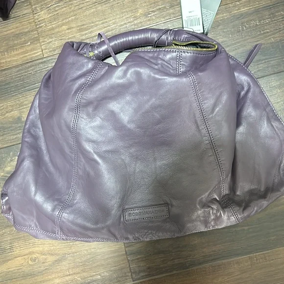 Luxe Unique Purple Leather Handbag - Picture 5 of 14